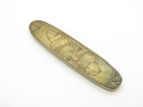 Vintage Seizo Imai Seki Japan Brass Handle Dog Gentleman Folding Pocket Knife