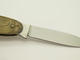 Vintage 78-82 Parker Brothers Seki Japan Brass Handle Dog & Horse Folding Knife
