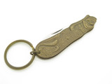 Vintage 1980s Proto 5 Seki Japan Novelty Brass Dog Folding Pocket Knife Keychain