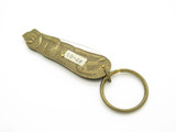 Vintage 1980s Proto 5 Seki Japan Novelty Brass Dog Folding Pocket Knife Keychain