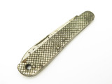Vintage Unmarked Checkered Metal Handle Single Blade 3.5" Folding Knife
