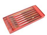 6 Mid Century Danish Modern Style Japan Wood Three Prong Forks