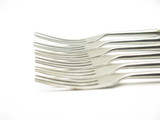 6 Mid Century Danish Modern Style Japan Wood Three Prong Forks