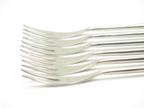 6 Mid Century Danish Modern Style Japan Wood Two Prong Forks