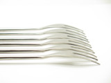 6 Mid Century Danish Modern Style Japan Wood Two Prong Forks