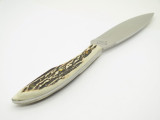 Vtg Grohmann DH AG Russell 1 Belt Fixed Blade Hunting Knife Stag DHR-H1s Mint