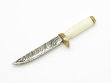 Custom Handmade Canada Miniature Mini 2.5" Fixed Damascus Blade Knife