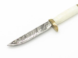 Custom Handmade Canada Miniature Mini 2.5" Fixed Damascus Blade Knife