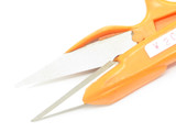 Vintage 1980s Seki Japan Stainless Steel 4.75" Orange U-Shaped Scissors