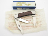 Vtg American Blade Parker Seki Japan Wood Handle Folding Pocket Knife