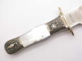 Vtg 1980s Parker Tak Fukuta Seki Japan Self Defender Pearl Fixed Bowie Knife