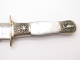Vtg 1980s Parker Tak Fukuta Seki Japan Self Defender Pearl Fixed Bowie Knife
