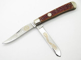 1992 Queen City Sargent NKCA Club Trapper Folding Pocket Knife Plus Case