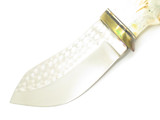 Mark Horvat Custom Mountain Man Fossil Horn Fixed Blade Hunting Skinner Knife