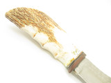 Mark Horvat Custom Mountain Man Fossil Horn Fixed Blade Hunting Skinner Knife