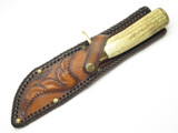 Custom Mountain Man Stag Horn Fixed Blade Hunting Skinner Craft Knife