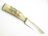 Custom Mike Mann Idaho Knife Works Scrimshaw Fixed Mountain Man Hunting Knife