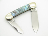 Vintage 1997 Bulldog Brand Solingen Abalone Swirl Canoe Folding Pocket Knife