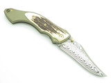 '06 RMEF Commemorative Elishewitz Design Fox Limited Stag Damascus Folding Knife
