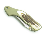 '06 RMEF Commemorative Elishewitz Design Fox Limited Stag Damascus Folding Knife