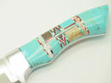 Daniel Steiger 8.5" Fixed Turquoise Stainless Hunting Knife & Sheath & Box