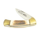 Vintage 80s Standing Stone Parker Imai Seki Japan Stag Lockback Pocket Knife