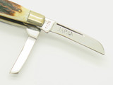 Vintage 1980s Parker Imai Seki Japan K298 Little Congress Stag Folding Knife - C
