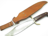 Vintage 1970s Western USA W49 Fixed Blade Survival Bowie Knife & Leather Sheath