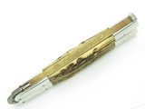 Vintage WWII Era Filipino Balisong 6" Folder Stag Handle Brass Folding Butterfly Knife