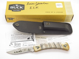 Custom Brian Yellowhorse Buck 110 Elk Scene Lockback Folding Hunter Knife