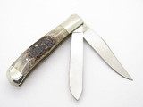 Vtg Parker Eagle Seki Japan 2 Blade Stag Trapper Folding Pocket Knife
