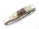 Vtg Parker Eagle Seki Japan 2 Blade Stag Trapper Folding Pocket Knife