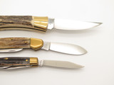 Vtg 1978 Browning Centennial Solingen Germany Stag Folding Pocket Knife Set of 3