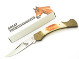 Vintage 1980s Parker Imai Seki Japan K74-D Jigged Bone Folding Lockback Knife