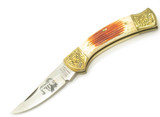 Vintage 1980s Parker Imai Seki Japan K116-C Jigged Bone Folding Lockback Knife