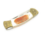 Vintage 80s Parker Imai Seki Japan K115-D Jigged Bone 4.62" Folding Hunter Knife