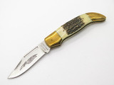 Vtg 1980s Parker Seki Japan Stag Mini Folding Hunter Clasp Pocket Knife
