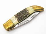 Vtg 1980s Parker Seki Japan Stag Mini Folding Hunter Clasp Pocket Knife