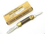 Vintage 1980s Parker Imai Seki Japan 3" Wood Brass Kayak Folding Pocket Knife -B