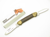 Vintage 1980s Parker Imai Seki Japan 3.62" Wood Brass Kayak Folding Pocket Knife