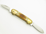 Vintage 1980s Parker Imai Seki Japan 3" S-M Bone Canoe Folding Pocket Knife