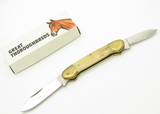Vintage 1980s Parker Imai Seki Japan 3.75" S-F Bone Canoe Folding Pocket Knife
