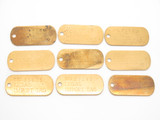 Vintage 1980s Buck Knife Brass Japan Import Tag Key Chain Fob Dog Tag