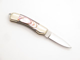 Vintage '80s Seki Japan Miniature Keychain Mini Jewelry Paua Shell Folding Knife