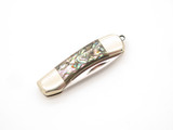 Vintage '80s Seki Japan Miniature Keychain Mini Jewelry Paua Shell Folding Knife