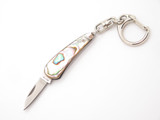 Vintage '80s Seki Japan Rostfrei Miniature Keychain Mini Paua Folding Knife
