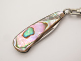 Vintage '80s Seki Japan Rostfrei Miniature Keychain Mini Paua Folding Knife