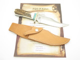 Custom LE #1 RRR Leroy Remer Schrade Bowie Knife Elk Stag Fixed Hunting Knife