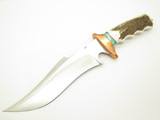 Custom LE #1 RRR Leroy Remer RRR Sub Hilt Copper Elk Stag Fixed Bowie Knife