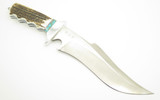 Custom RRR Leroy Remer RRR Sub Hilt Aluminum Guard Elk Stag Fixed Bowie Knife